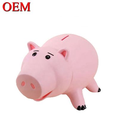 Custom Cartoon Cute Menyimpan Uang Pink Piggy Koin Bank Plastik Kotak Uang