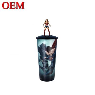 Disesuaikan Cute Plastik Topper Karakter Cup Topper Figurine oem cup tokoh kartun