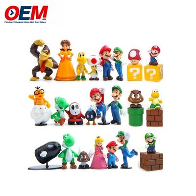 Toko mainan plastik PVC vinyl Fugure Custom Kawaii Figure Mario Kolektif Toy Set