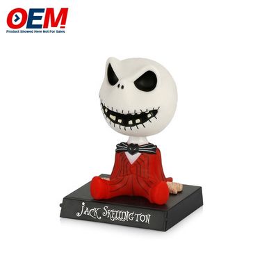 Permainan Menari Kepala Bobble bertenaga surya OEM Figur Aksi Skeletal