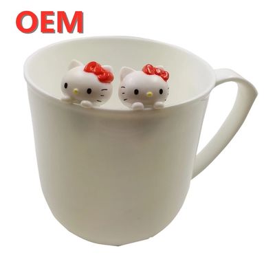 Produsen mainan figur khusus OEM Custom Kitty kucing Mini Cup Kartun Tokoh mainan desain Anda sendiri