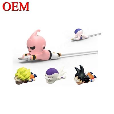 Pabrik Custom OEM Cute 3D Mini Figure Anime Telepon Kabel Gigitan Mainan mainan plastik PVC vinyl khusus