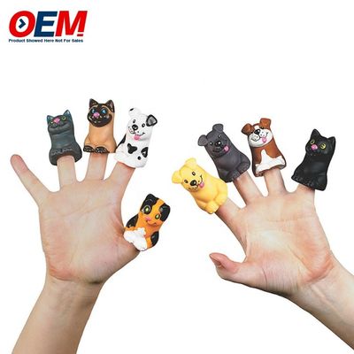 Permainan Jari Plastik Bentuk Hewan OEM Permainan PVC Dibuat Silikon Anak Mainan