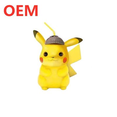 Custom membuat Plastik Bentuk 3D Kartun Pikachu Angka cup jerami custom cup pvc