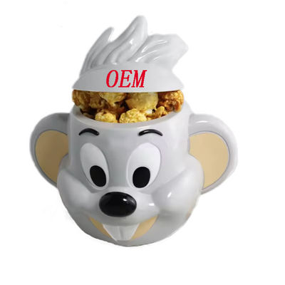 Custom Plastic Popcorn Bucket Cartoon Character Design untuk Pemegang Piala Film Snack