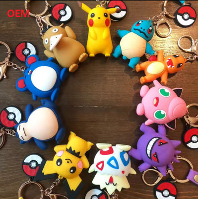 Keychain Karakter 3D Dengan Metal Key Ring Custom Plasitc Figure Keychain