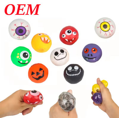 Halloween Baru Satu Mata Dekompresi Mainan TPR Kantor Mainan Sensor Anak Squeeze Bola Mainan